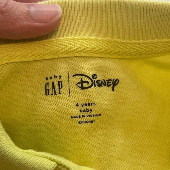 Disney Gap Kids Collab Mickey Mouse Polo Yellow 4 Years - Picture 5 of 7